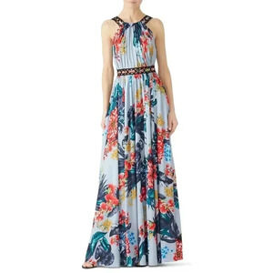 $1090 Badgley Mischka Maxi Dress Womens 2 Floral Destination Wedding Resort Chic